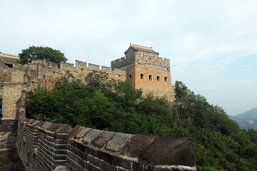 Great Wall in China，The Great Wall and the beautiful clouds in the morning