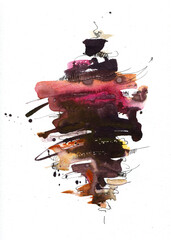 Naklejka premium Abstract watercolor composition. Grunge illustration. Sketch. Abstract Background. Colored paint stains