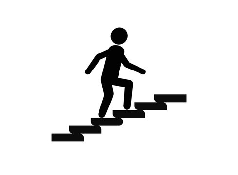 Stairs, climbing, walking icon vector image. Can also be used for activities. Suitable for use on web apps, mobile apps and print media.