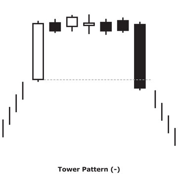 Tower Pattern (-) White & Black - Square