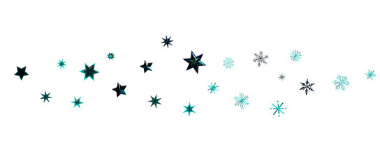 Snowflakes and bokeh lights on the blue Merry Christmas background. 3D render