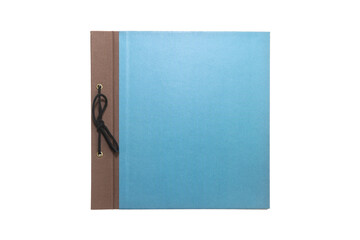 Blue notebook on white isolated 
