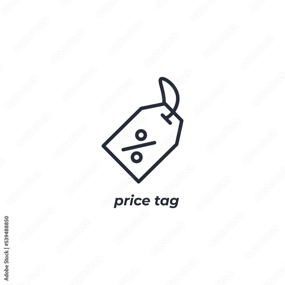 Poster vector sign price tag symbol is isolated on a white background. icon color editable.