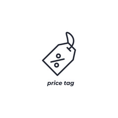 Vector sign price tag symbol is isolated on a white background. icon color editable.