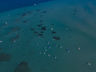 Aerial shot of Alacati Surf Paradise in Turkey.
