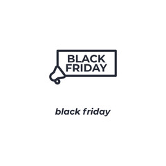 Vector sign black friday symbol is isolated on a white background. icon color editable.