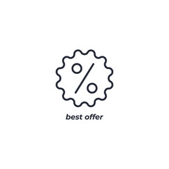 Vector sign best offer symbol is isolated on a white background. icon color editable.