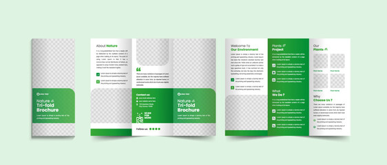 Nature trifold brochure design template