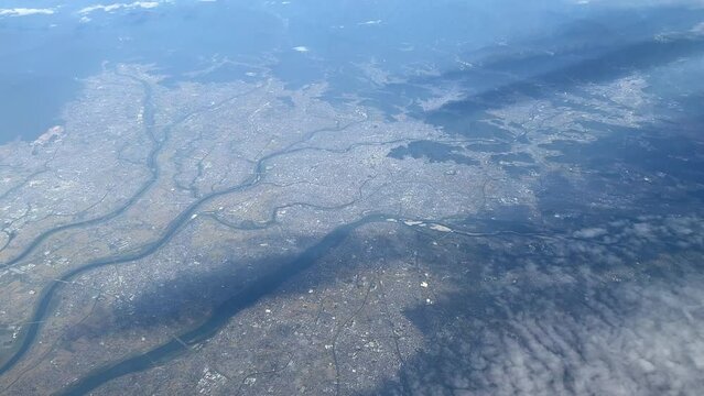 上空から見た濃尾平野　岐阜県岐阜市・羽島市・大垣市など