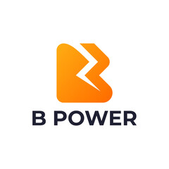 LETTER B POWER TECHNOLOGY LOGO DESIGN