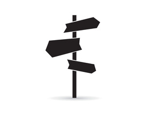 Icon signpost. Directions to different places.