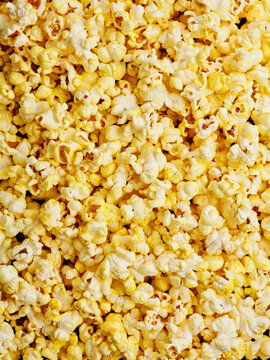 Close Up View Of Salty Popcorn Texture