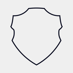 Shield outline protection vector