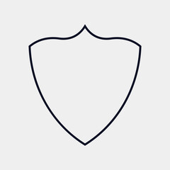 Shield outline protection vector
