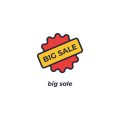 Vector sign big sale symbol is isolated on a white background. icon color editable.