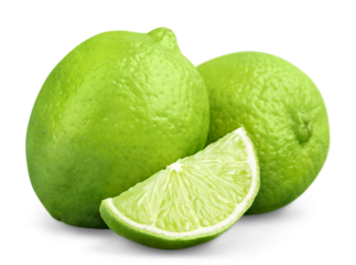Citrus lime fruit isolated on white background cutout