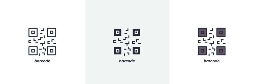 barcode icon. Line, solid and filled outline colorful version, outline and filled vector sign. Idea Symbol, logo illustration. Vector graphics