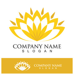 lotus flower logo design vector illustration