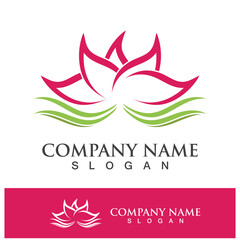 lotus flower logo design vector illustration