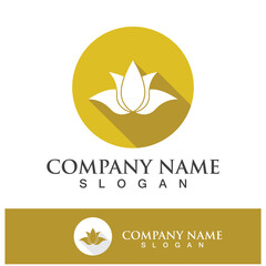 lotus flower logo design vector illustration