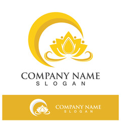 lotus flower logo design vector illustration