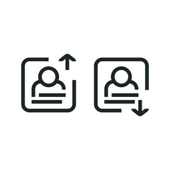 Upload and download resume icon isolated on white background