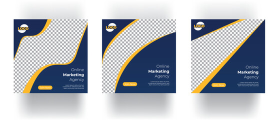 Digital Marketing Social Media Post Template, Digital marketing agency, Square Flyer Template, Editable web Banner Post Template.