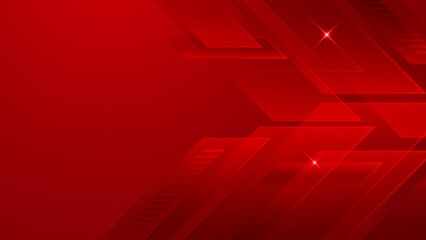 Modern red abstract futuristic technology background. Abstract lines pattern technology on red gradients background. Vector abstract graphic design banner pattern presentation background web template.