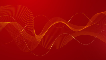 Modern red abstract futuristic technology background. Abstract lines pattern technology on red gradients background. Vector abstract graphic design banner pattern presentation background web template.