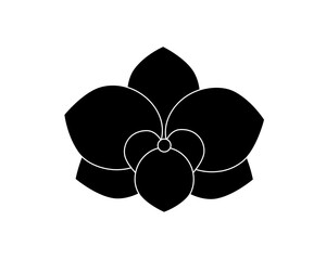 Flat flower icon - orchid. Vector image