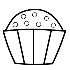 illustration drawing cup cake and white background