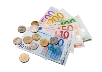 Fotobehang Euro Bills and Coins © BillionPhotos.com