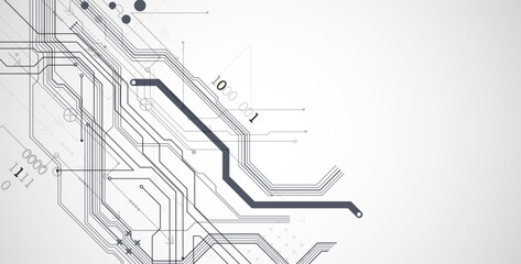 Abstract horizontal technology background. Communication concept, futuristic digital innovation background. Vector illustration