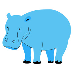 Hippo - flat design style character