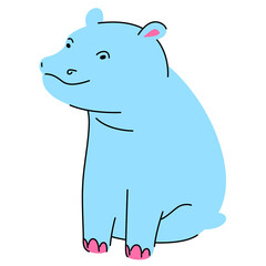 Baby hippo - flat design style character