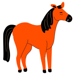 Horse - flat design style character