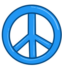 peace sign on blue background
