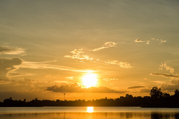 Beautiful clouds and sunset sky background