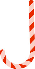 Candy cane. Sweets at Christmas. Red alternating with white. Santa gift giving event