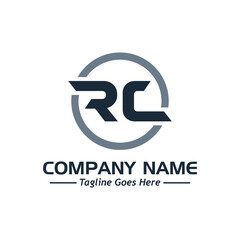 rc letters logo, sample company logo, a simple vector design