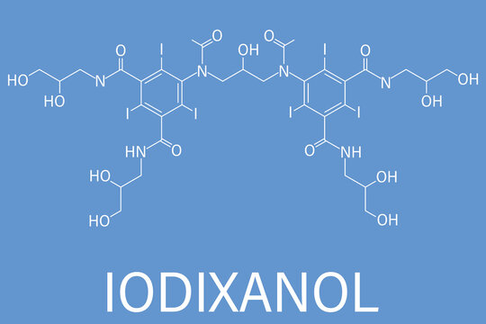 Iodixanol contrast agent molecule. Skeletal formula.