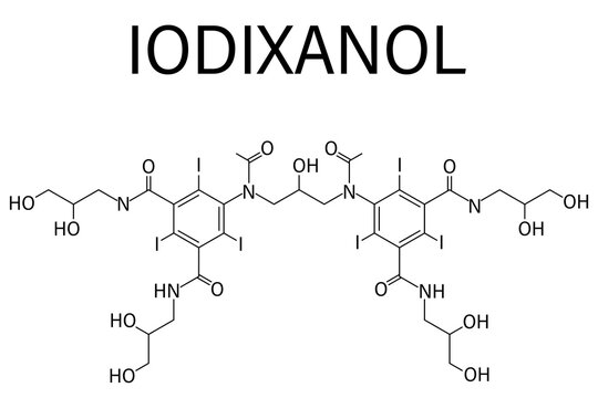 Iodixanol contrast agent molecule. Skeletal formula.
