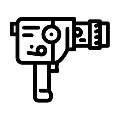 photo camera retro gadget line icon vector. photo camera retro gadget sign. isolated contour symbol black illustration