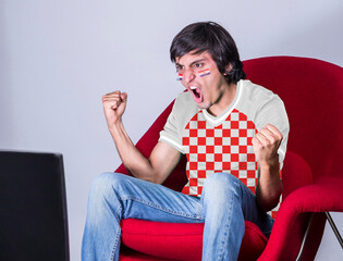 Soccer fan man with his team's jersey