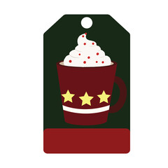 Christmas tag with santa claus