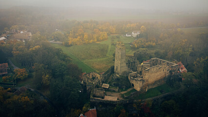Okoř castle in autumn time