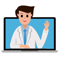 icon doctor online healthcare diagnosis and medical consultation