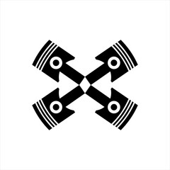 Piston vector logo design with letter X concept.