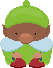BLACK CHILD IN A GREEN BERET. SMALL DARK SKIN. ASSISTANT OF ST. NICHOLAS. st nicholas day character
