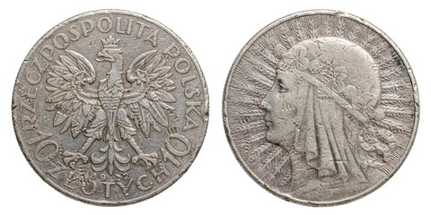 10 zloty 1932. Polish silver coin